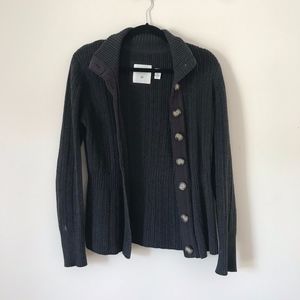 Big Button Gray Cardigan